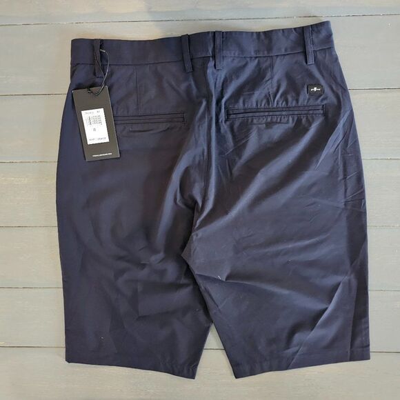 7 For All Mankind Men's Navy Flat Front Regular Fit Chino Shorts Size 28 - Picture 3 of 6